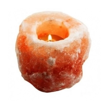 Świecznik solny naturalny ozdobny na stół dekoracja SÓL HIMALAJSKA z KOPALNI SOLI